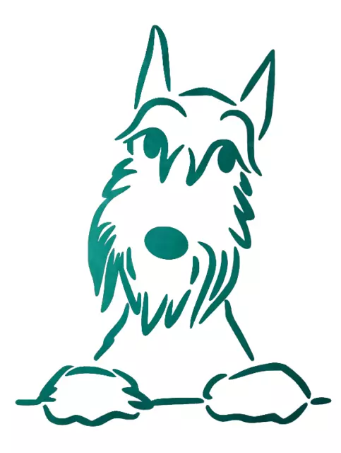 Hoja reutilizable S669" Schnauzer 2 plantillas orejas recortadas en miniatura cara de perro 8"" x 10"" S669