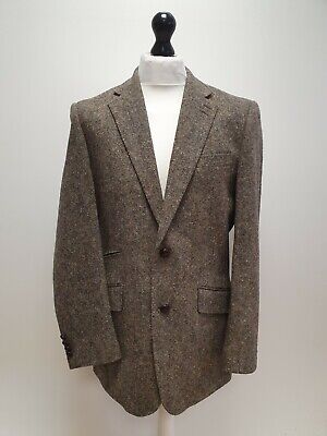 Ee436 Mens Gurteen Brown Blue Speckled Wool Tweed Blazer Jacket Uk 40R M/L