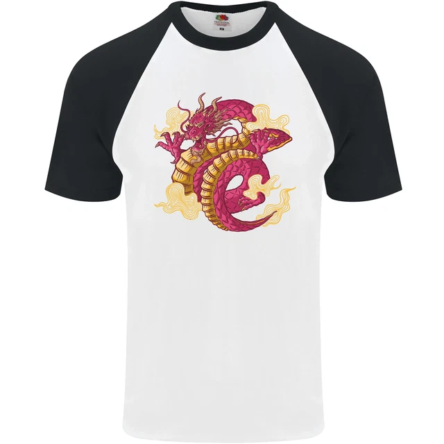 Un Cinese Dragon DA UOMO S/S Baseball T-Shirt
