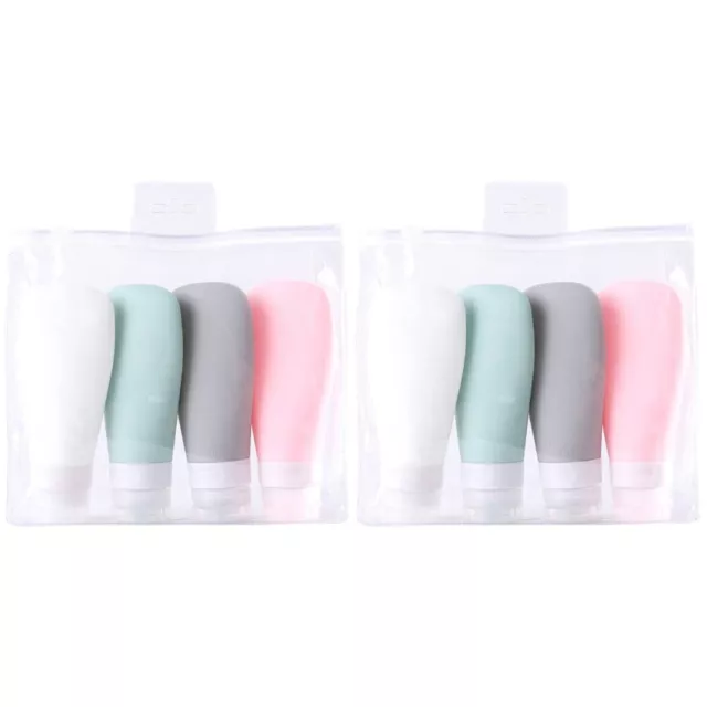 8 Pcs Portable Silicone Bottle Travel Cream Container Cosmetic Lotion