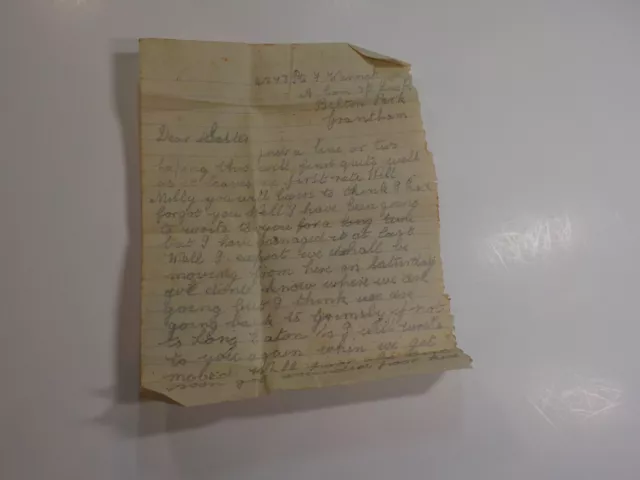 WWI Letter Joined Bomb Thrower English Soldier World War One WW I Militaria WW1