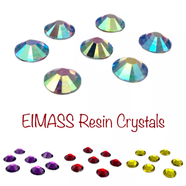 EIMASS® Resin Crystals, Flat Back Gems for Costumes, A True Alternative to Glass