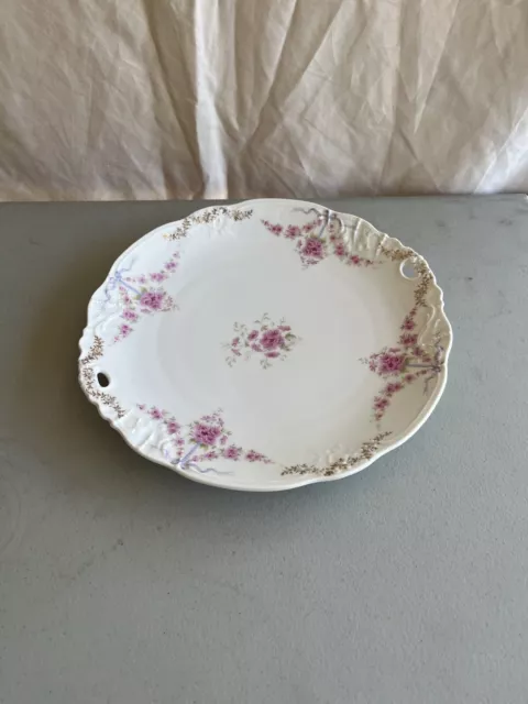 Antique CT Germany Hand Painted Floral Serving Plate Vintage Porcelain