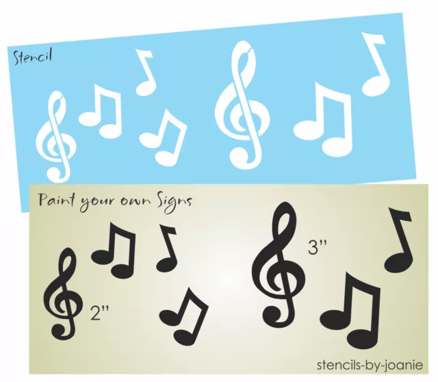 Stencil Joanie Music Notes Treble Clef Scrapbook Band Sing Song Art Craft Signs 3