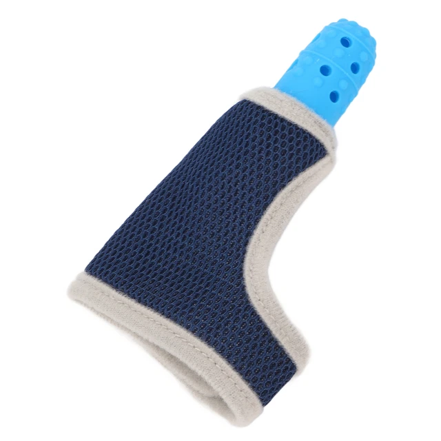 (Blue) Baby Finger Guard Breathable Finger Sucking Stop Guard For Children