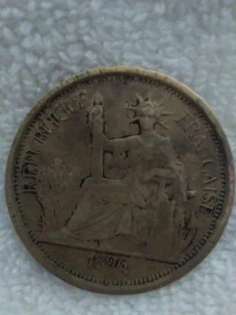 1896 Piastre de Commerce, Indo Chine Francaise, Titre 0900 Poids 97GR
