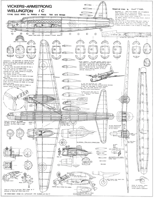 Set Di Piani Costruttivi Harold J. Towner Per Aereo Macchi M33 - Modellismo