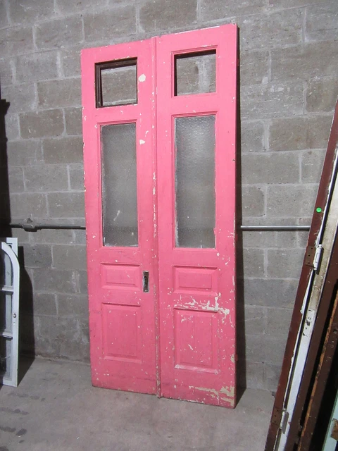 ~ ANTIQUE DOUBLE ENTRANCE FRENCH DOORS ~ 41.5 x 94.5 ~ ARCHITECTURAL SALVAGE 3