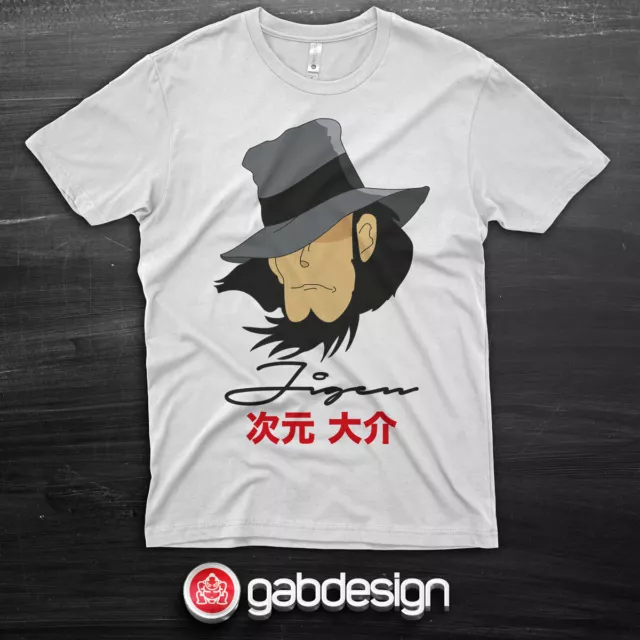 T-shirt Jigen Lupin Cartoon Anni 80 - 100% cotone