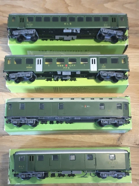 HAG HO 6508 LOT DE 2 VOITURES VOYAGEURS SUISSES 2EME CLASSE