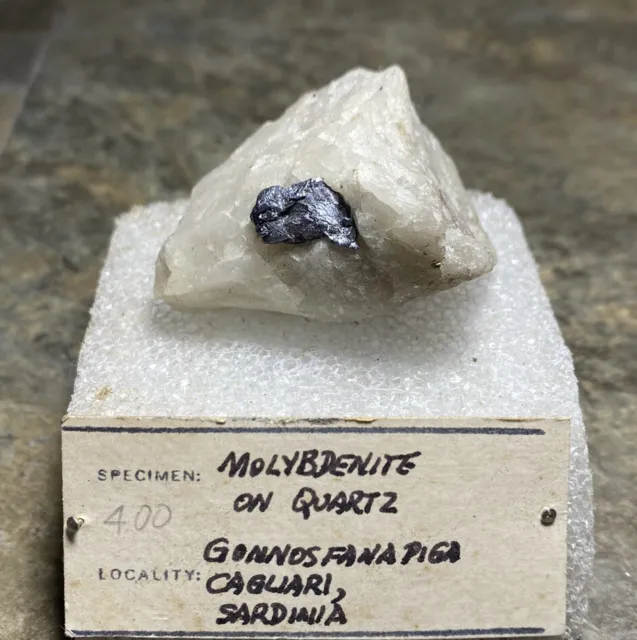 Molybdenite On Quartz. Sardinia.