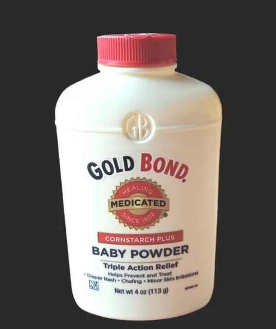 Polvo medicado para bebé Gold Bond almidón de maíz más alivio de triple acción 4 oz sellado