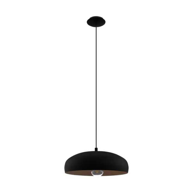 Pendant Ceiling Light Modern Colour Black & Copper Coloured Steel Bulb E27 1x60W
