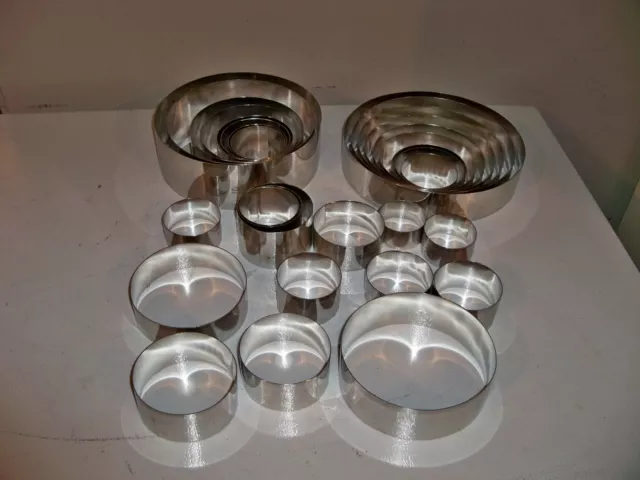 Fat Daddio's 18 gauge stainless steel Round Cake Rings, various sizes