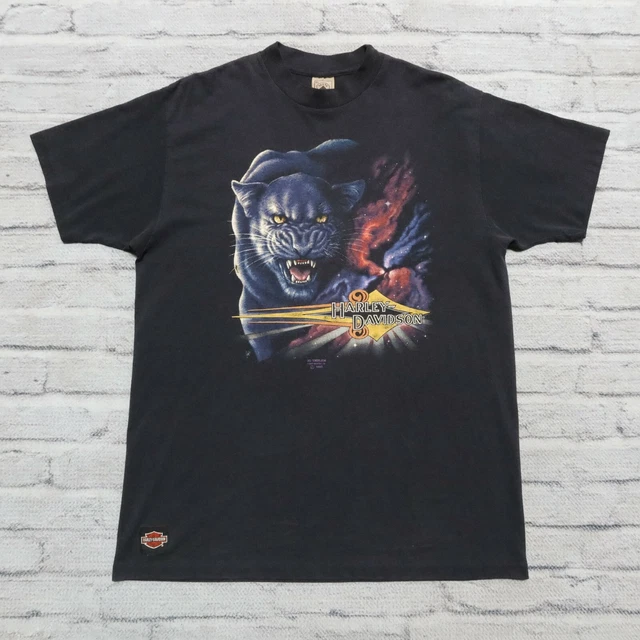 Harley Davidson Panther 3D Emblem Tshirt Hawg Wild Made in USA Single Stitch VTG