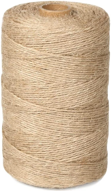 Cuerda de cordel de yute Perkhomy 1100 pies 2 mm cordel delgado natural para jardinería artesanal