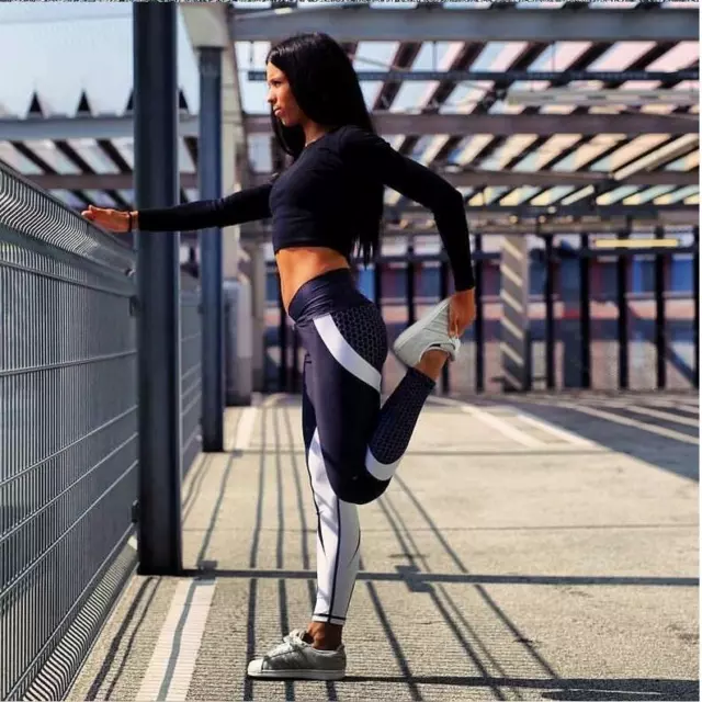Women Gym Leggings Sexy Sports Pants Push Up Nylon Spandex V Cut Yoga  Fashion