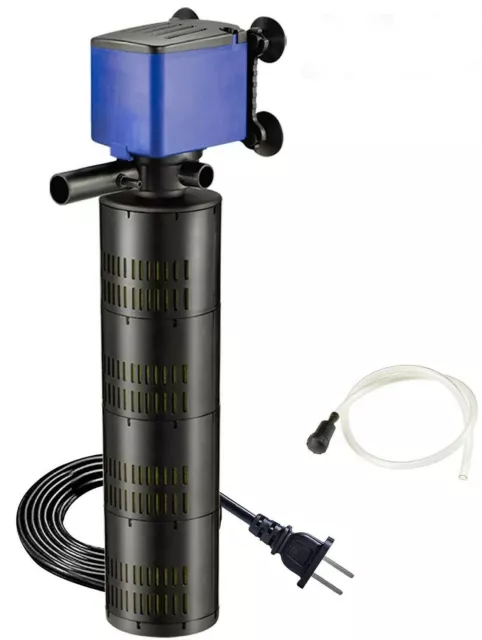 660 GPH 3 in 1 Internal Filter Oxygen Aquarium Submersible Water Pump Fish Tank