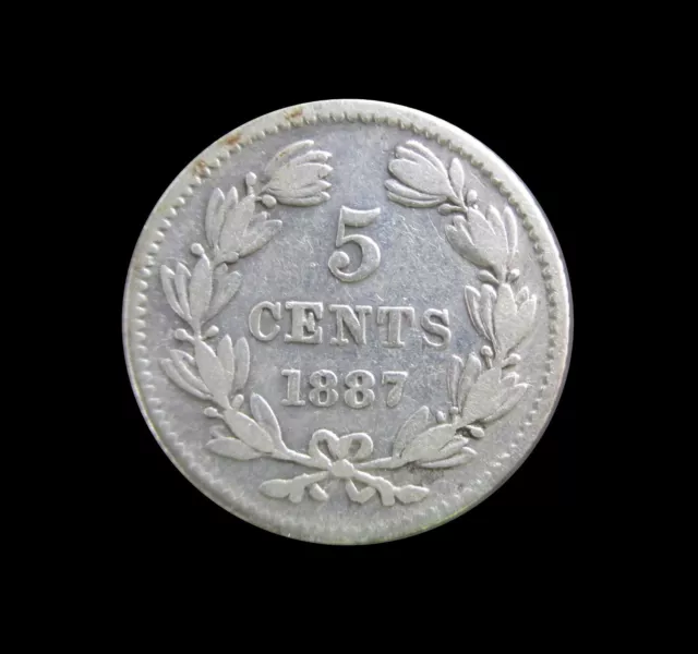 Nicaragua 5 Cents 1887 H Silver Km 5 #6679#