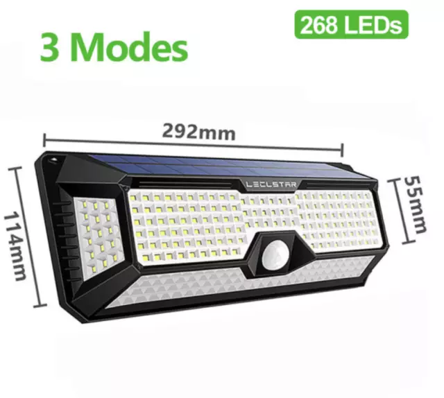 lampe solaire exterieur  LED avec capteur détecteur mouvement, imperméable.