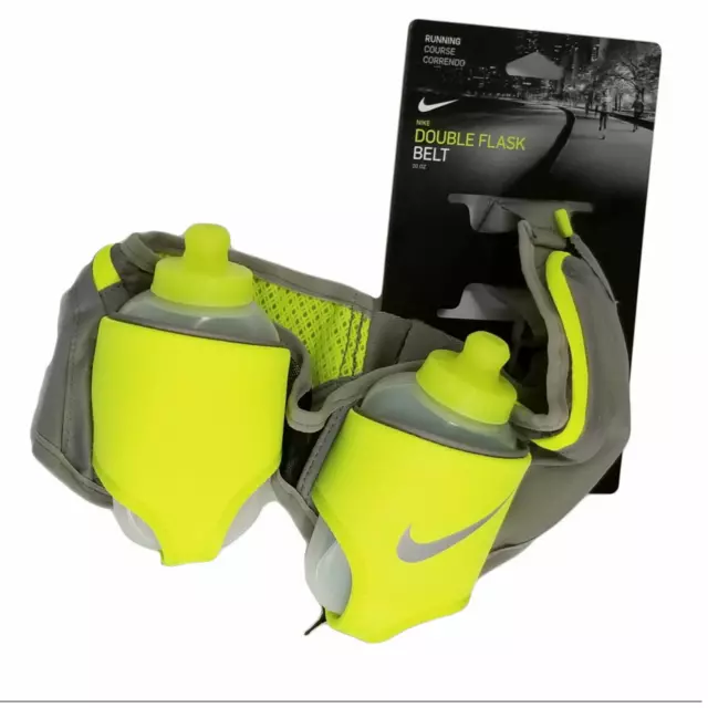 Nike Running Double Flask Belt 20oz Sports Equipment Unisex Silver Volt Nike Running Double Flask Belt 20oz Sports Equipment Unisex Silver Volt