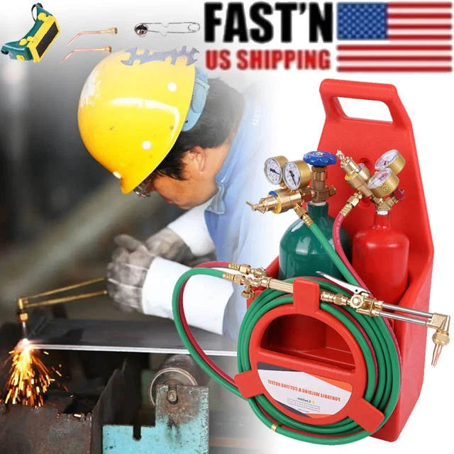 Professional Portable Oxy Acetylene Welding Brazing Cutting Torch Kit with Tank