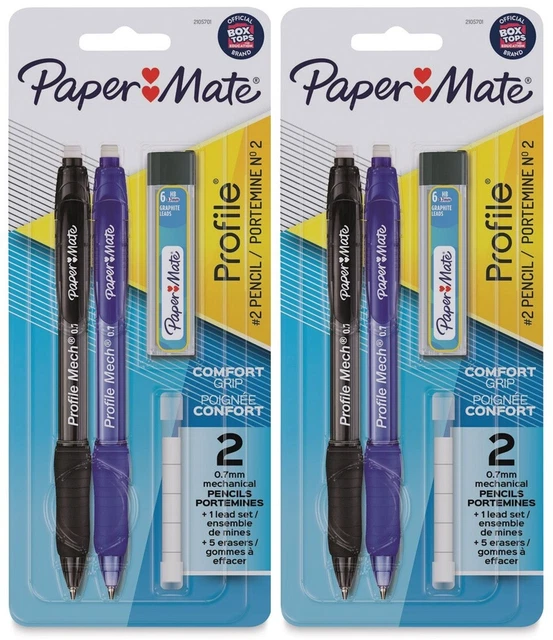 Paper Mate Profile Mechanical Pencils 0.7mm - 12 Pack Black Barrels With Comfort Grip