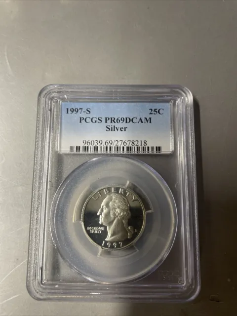 1997 S 25C Silver Washington Quarter Proof PCGS PR69DCAM
