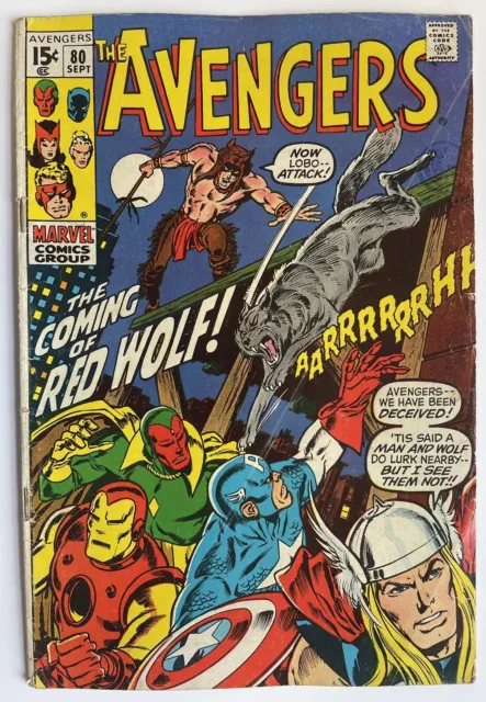 Avengers #80 (1970) 1st Appearance of Red Wolf