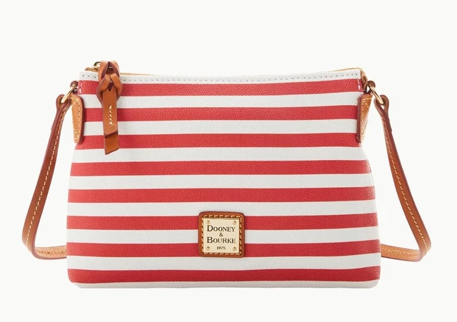 NEW Dooney & Bourke Sullivan Coated Crossbody Pouchette White/Watermelon/Camel