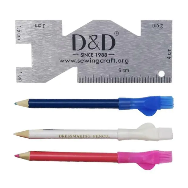 Maker Bleistift Stift   Kreide Nähen Lineal Messen für Stoff Leder 2