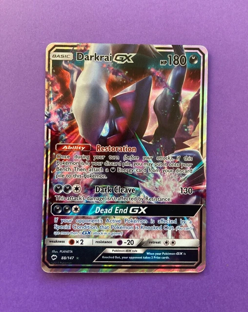 Pokemon S&M Brennende Schatten 88/147 Darkrai Gx Halbe Kunst Ultra Selten
