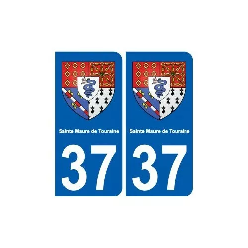 37 Sainte-Maure-de-Touraine ville autocollant plaque stickers - Angles : arrondi