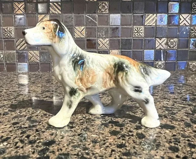 Collie/ Setter Dog Figurine Hand Painted Vintage