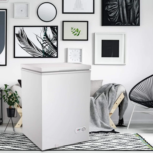 CHEST FREEZER 3.5 Cu.Ft, Upright Freezer, Adjustable Temperature, White