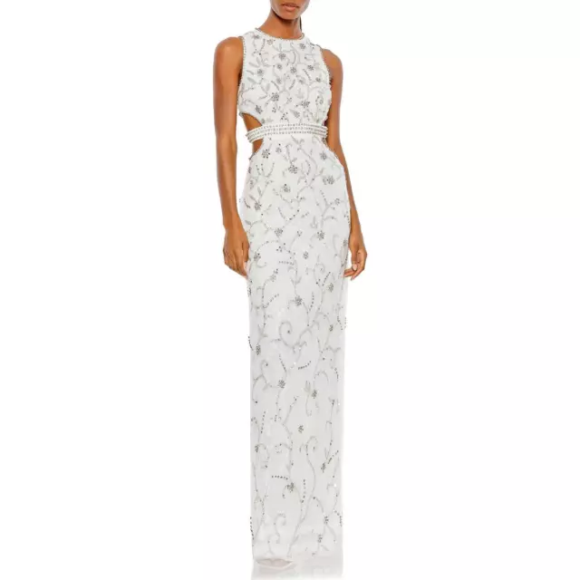 MAC DUGGAL WOMENS Embellished Cut-Out Formal Evening Dress Gown BHFO ...