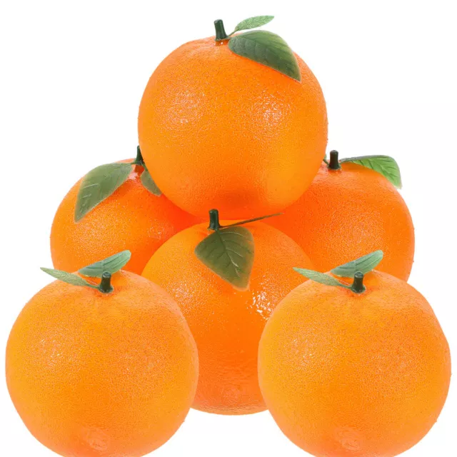 6 piezas decoración modelo de espuma naranja simulada naranjas falsificadas