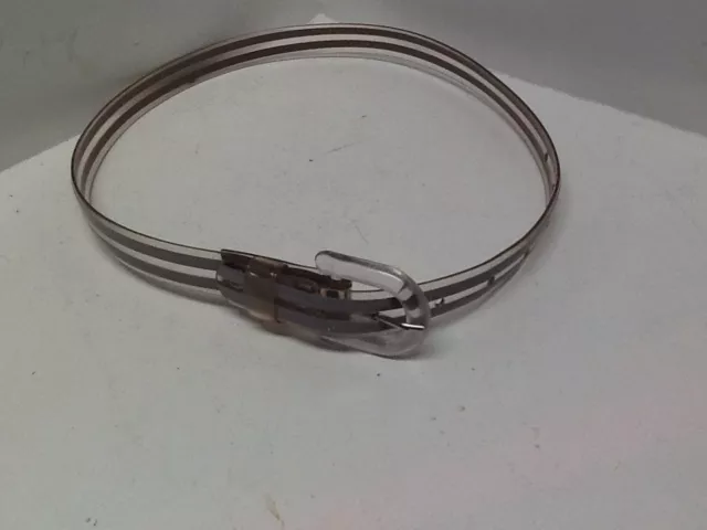Girls Fashion Belt For Waist Sizes 21 - 27.5 Clear Gray Width 0.75  F44D