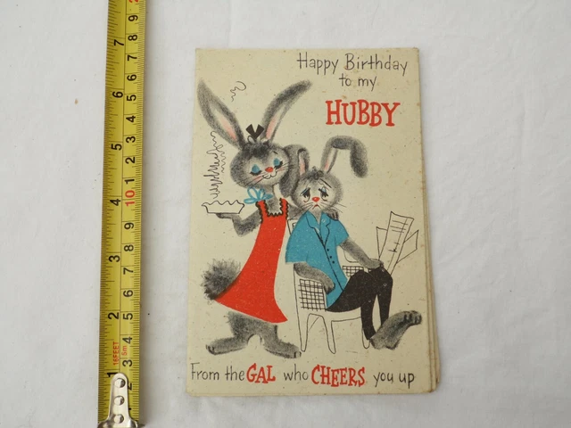 USED vintage 1950s/1960s BIRTHDAY HALLMARK FOLDOUT greeting card scrapbook