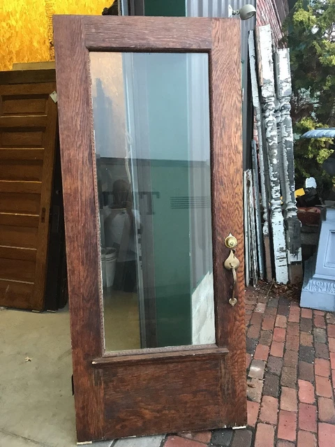 Ar  78 Antique Beveled Glass Entrance Door For View 35.75 X 83.75