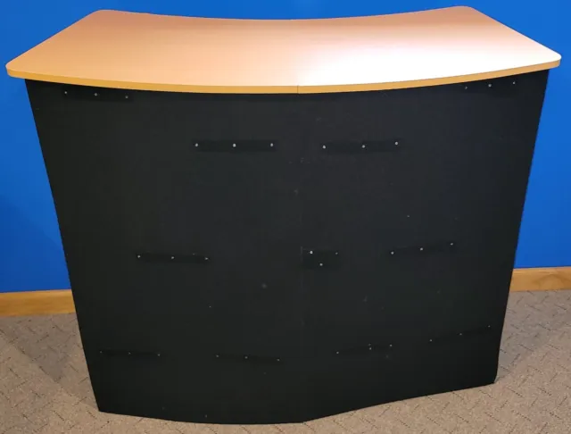 Pop-up Trade Show Counter, 43" wide with shelves, black, backpack