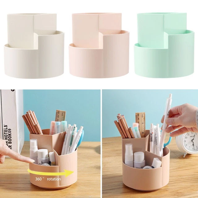 Pen Holder Office Stationery Box Pencil Storage Box 3 Grids Storage Holder