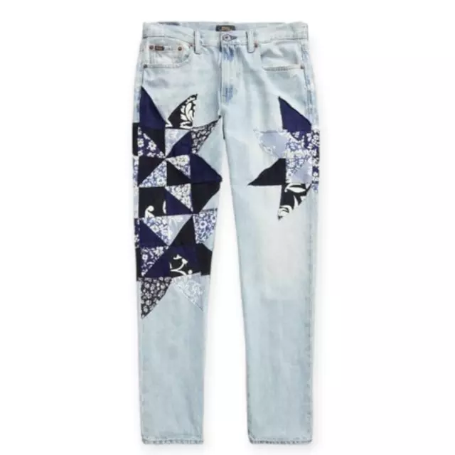 POLO RALPH LAUREN Avery Women's Boyfriend Patchwork Jeans Blue Size 27 NEW $298