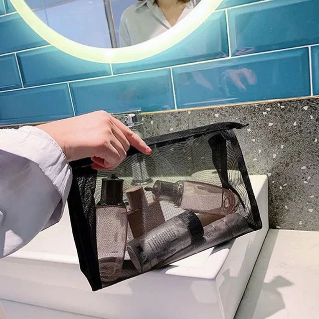 Organizer trucco archiviazione trasparente organizer da bagno portatile da appendere leggero