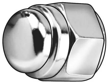 Zoro Select Mpb3775 Flattened Head Cap Nut, 5/16"-24, Steel, Chrome Plated,