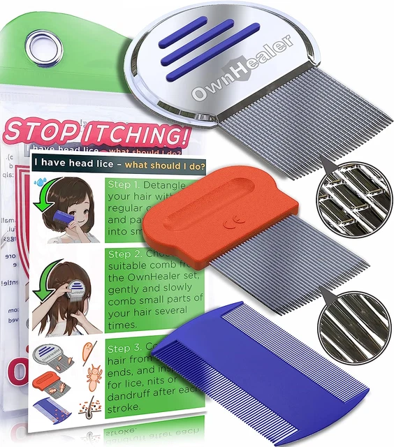 Peine Para Sacar Piojos Y Liendres Dientes Acero Inoxidable Tratamiento TOP