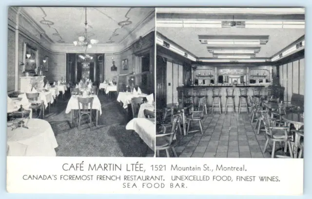 MONTREAL, Quebec Canada ~ French Restaurant CAFE MARTIN Roadside c1950s Postcard