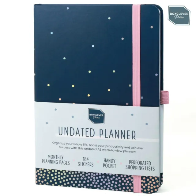 Boxclever Press Perfect Year Undated A5 Planner (Polkadot) 12 months