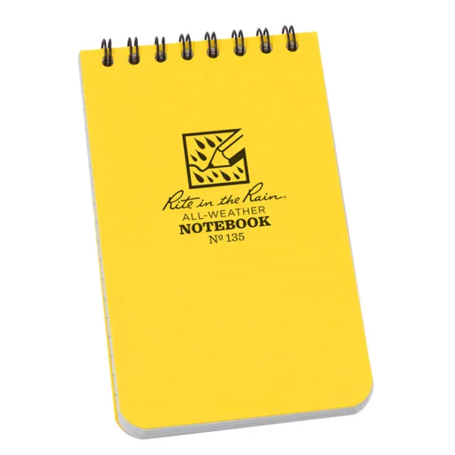 Rite in the Rain No. 135 All Weather Notebook Yellow 3x5 Top Spiral