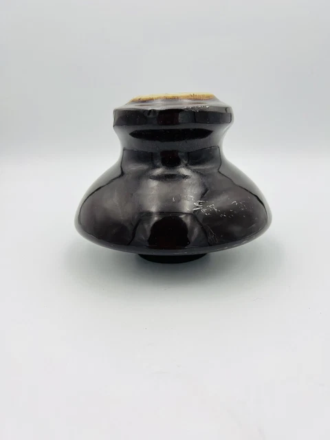 6” X 4.5” Vintage Brown LOCKE Porcelain/Ceramic High Voltage Power Insulator. 7